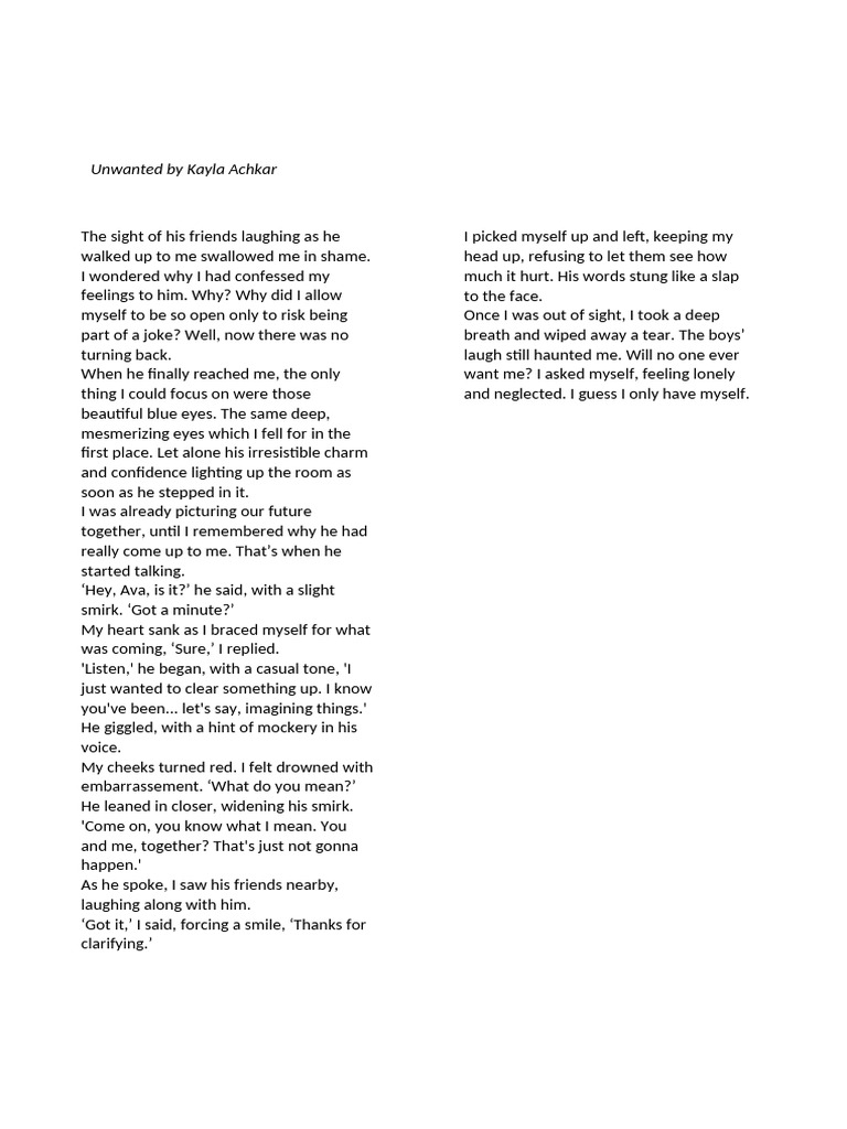 Unwanted: A Short Story of Rejection | PDF