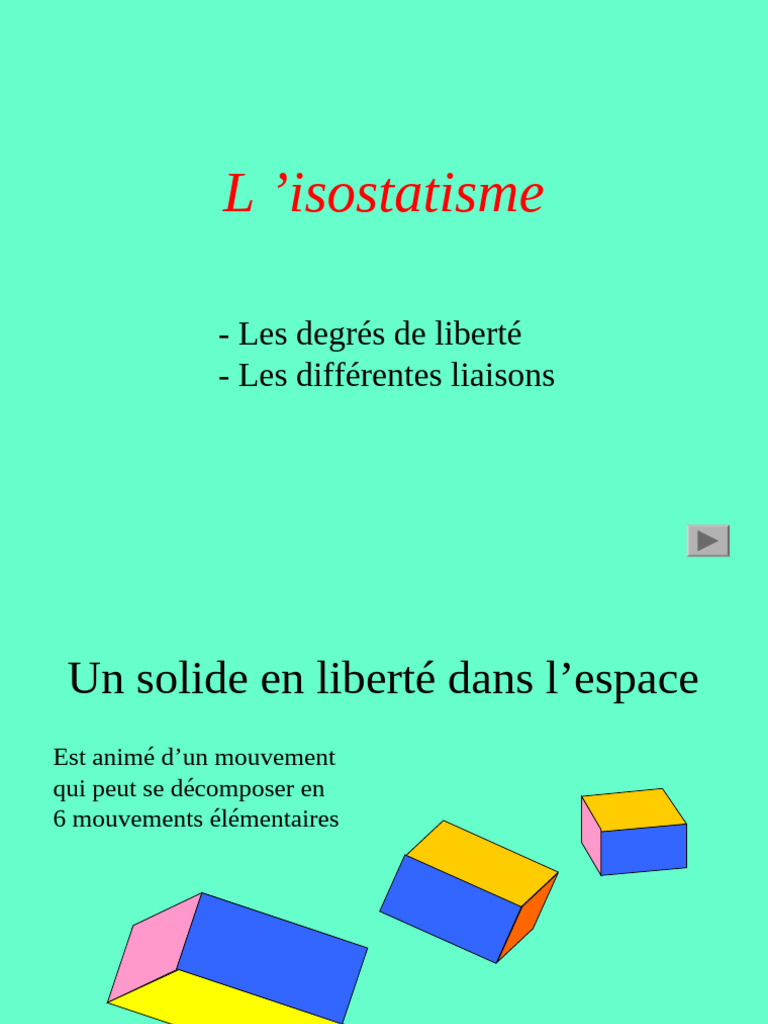 Comprendre l'Isostatisme et DDL | PDF | Machine | Mécanique