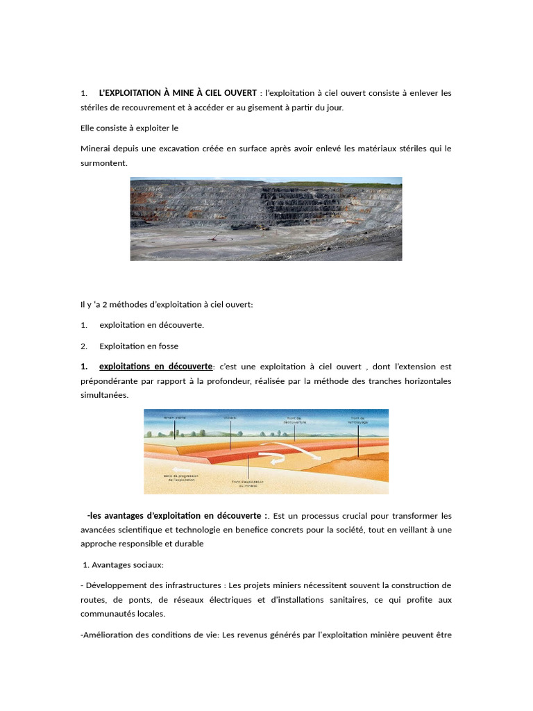 Avantages et inconvénients des mines | PDF | Exploitation minière ...