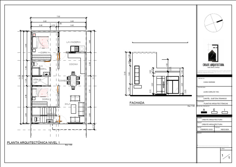Planta Arquitectónica Casa Waram | PDF