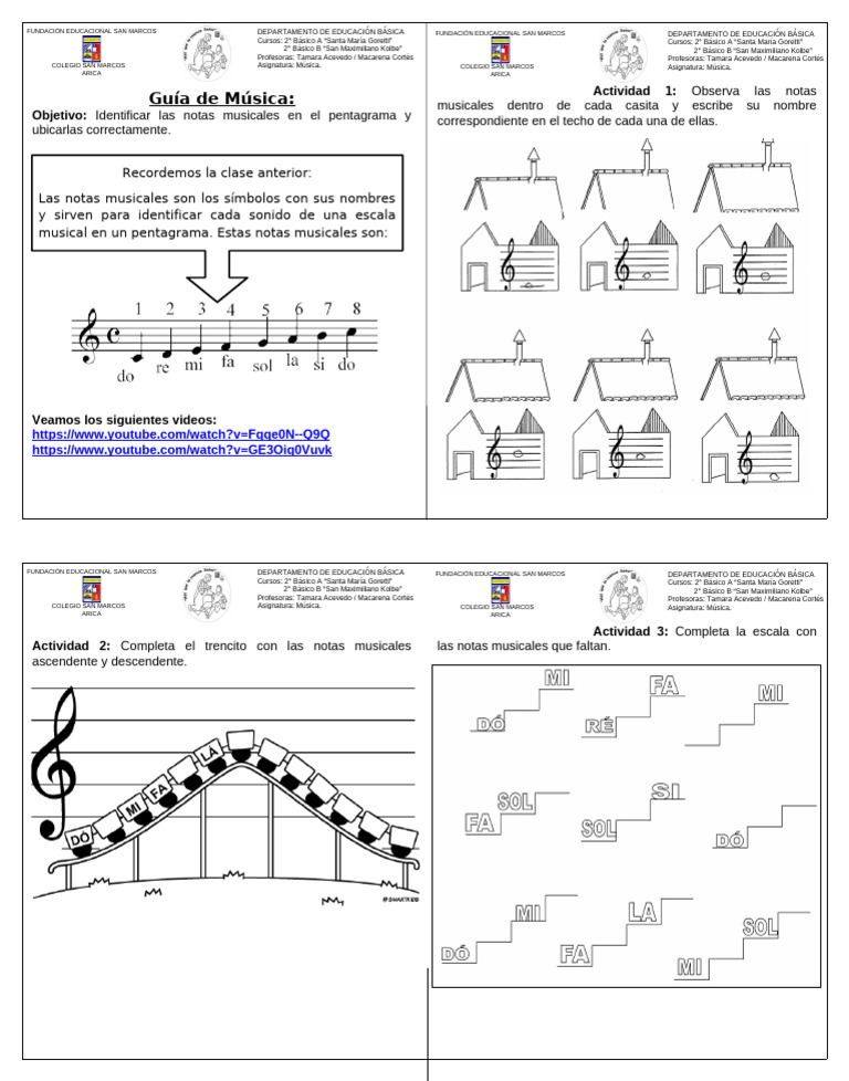 Guía N°17 Notas Musicales | PDF | Musicología | Composiciones Musicales