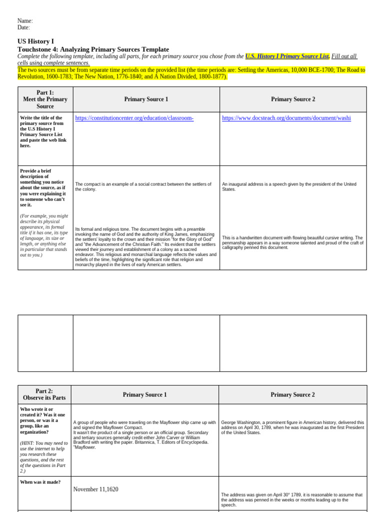 Primary Source Analysis Template | PDF | Proofreading