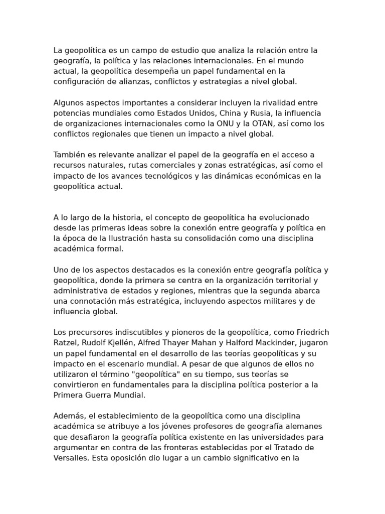 Evolución de la Geopolítica Global | PDF