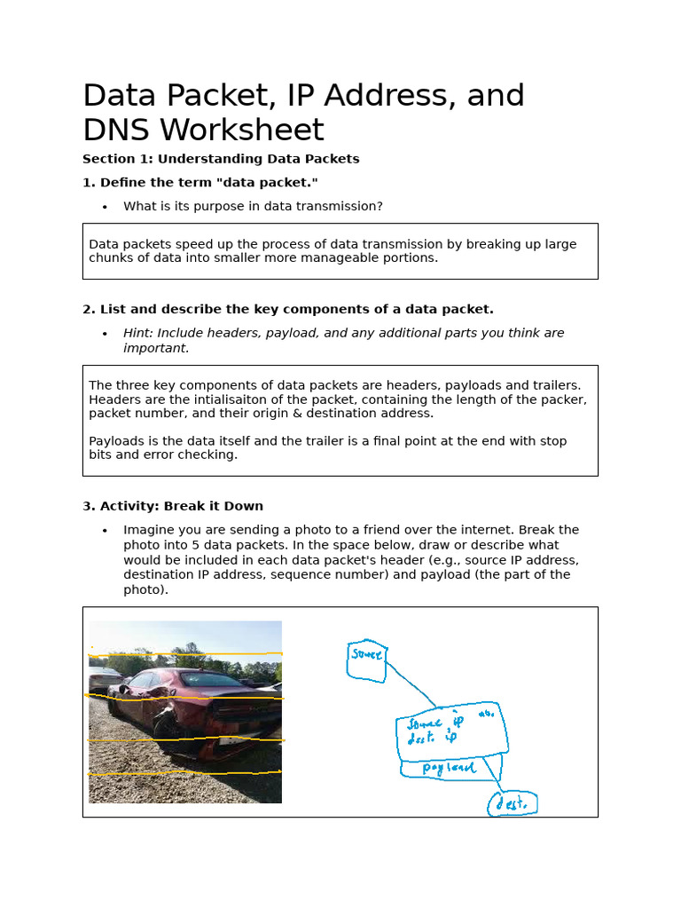 Data Packets, IP Addresses, and DNS Guide | PDF | Internet Protocols ...