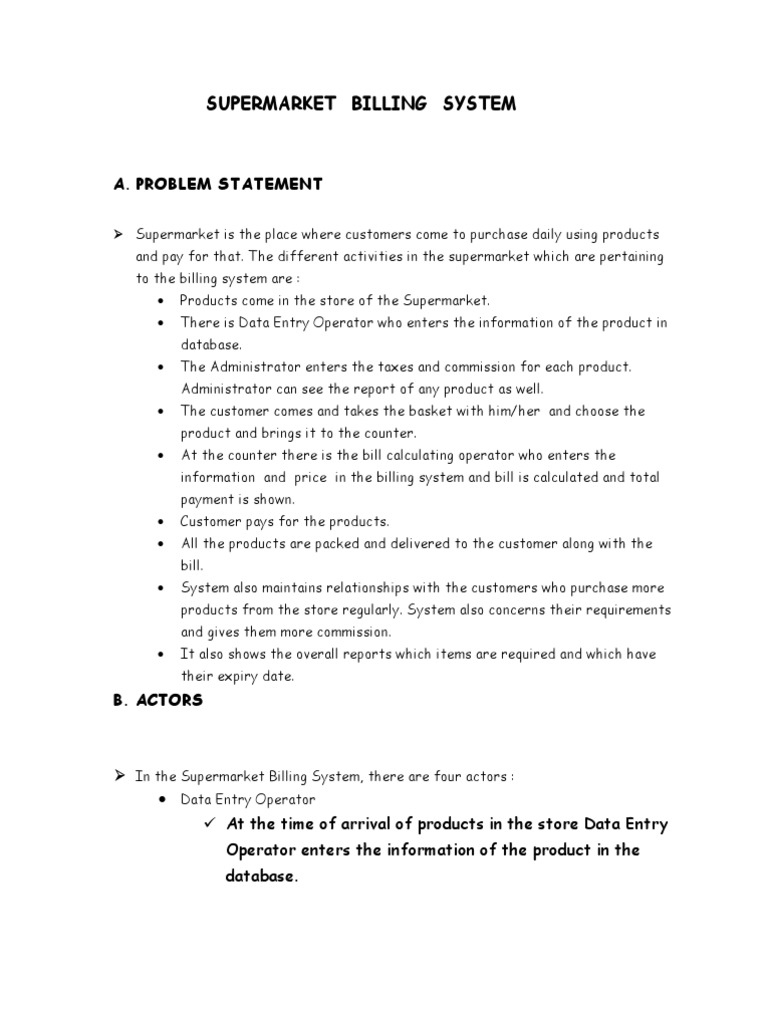 Supermarket Billing System Overview | PDF | Input/Output | Graphical ...