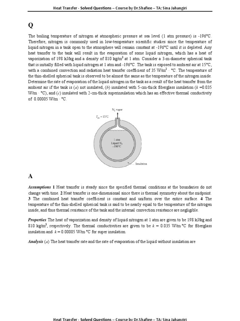 Heat Transfer Problem Solutions | PDF | Heat Transfer | Thermal Insulation