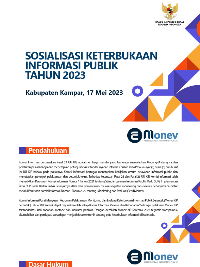 Monev Keterbukaan Informasi 2023 | PDF
