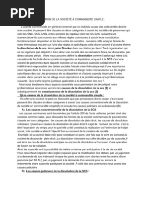 Dissolution de la Socit  Commandite Simple | PDF