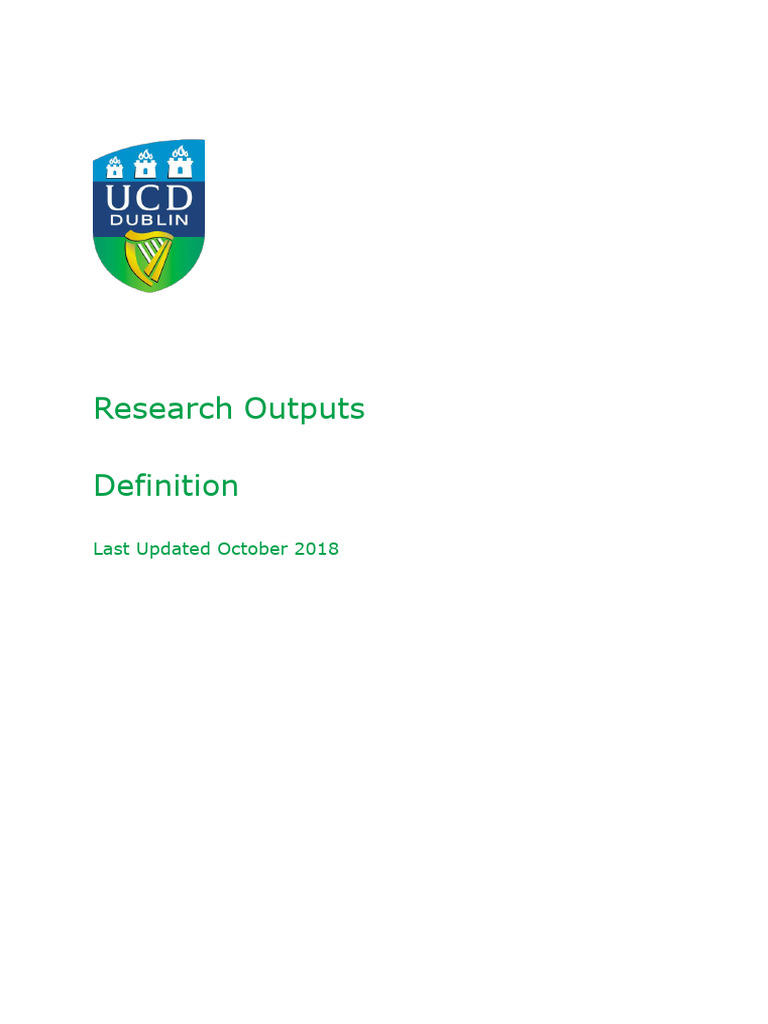 Research Output Categories Explained | PDF | Digital Object Identifier