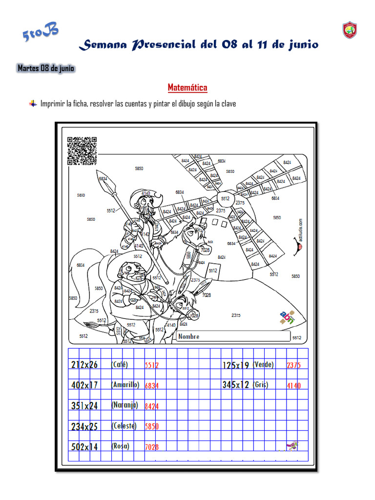 Semana del 8 al 11 de junio 5to B | PDF