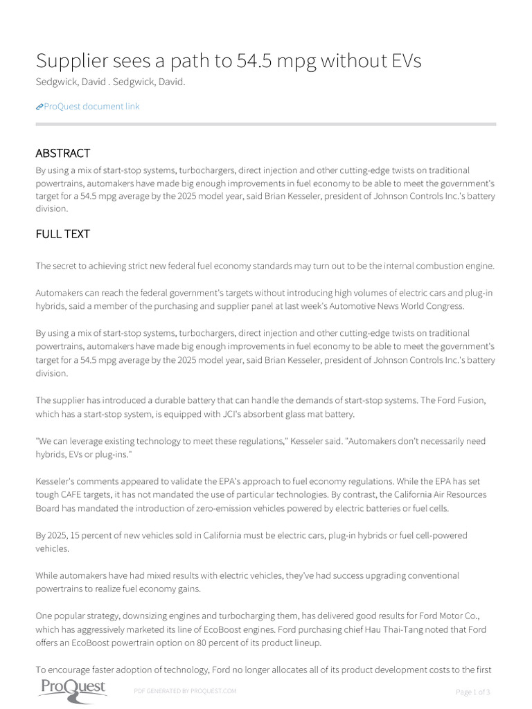 ProQuestDocuments 2025 03 07 | PDF | Plug In Hybrid | Fuel Economy In ...