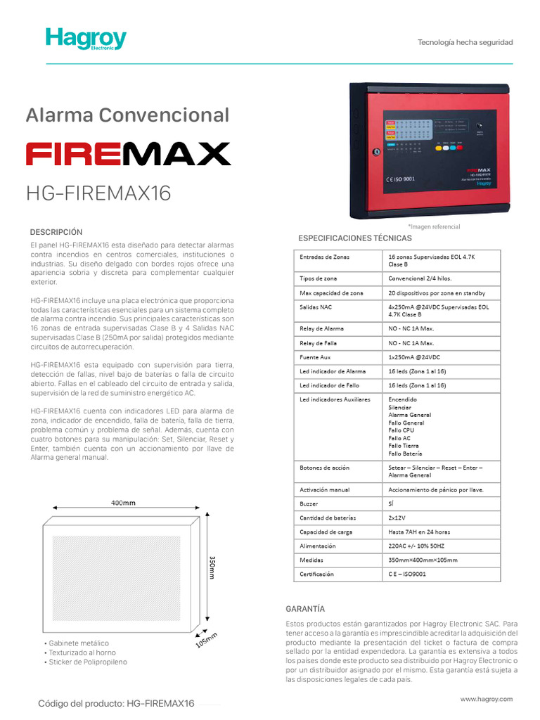 Desactivación de Alarmas HG-FIREMAX16 | PDF | Diodo emisor de luz ...