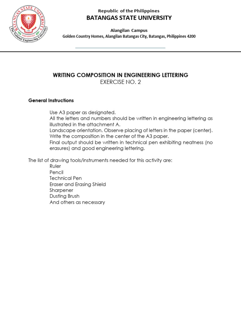 Batangas Engineering Lettering Guide | PDF