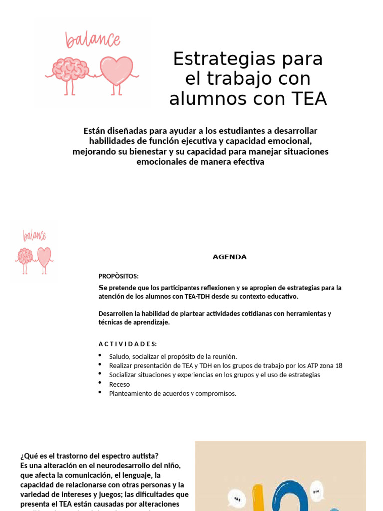 Estrategias para El Trabajo Con Alumnos Con Tea | PDF | Autismo | Las ...