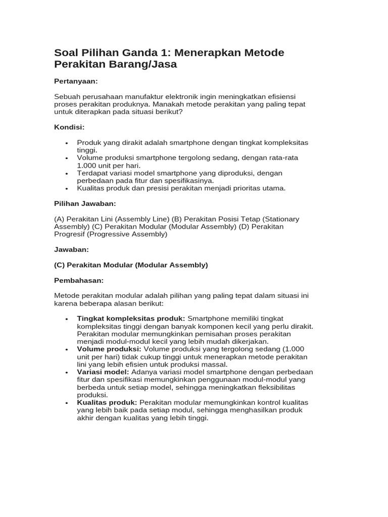 Soal Pilihan Ganda 1 | PDF