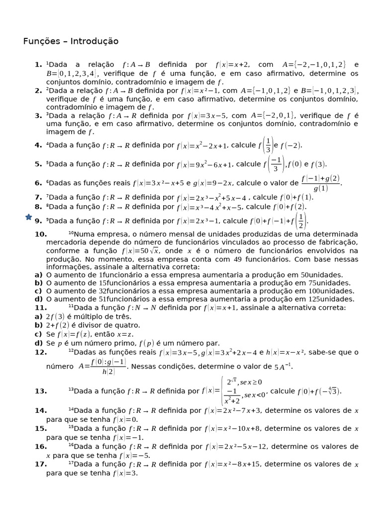 Funções Matemáticas: Domínio e Imagem | PDF | Função (Matemática ...
