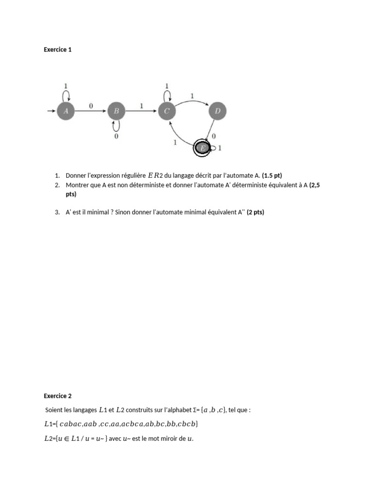 Exercice 1 et 2 rev 1 | PDF