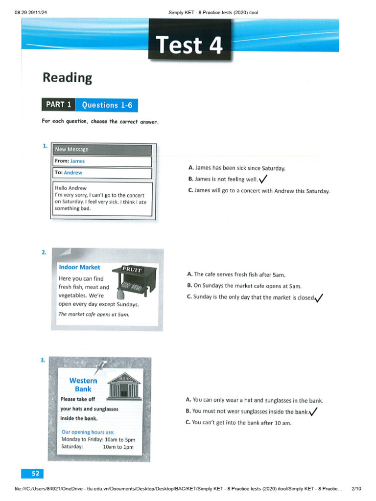 Simply KET: 8 Practice Tests Overview | PDF