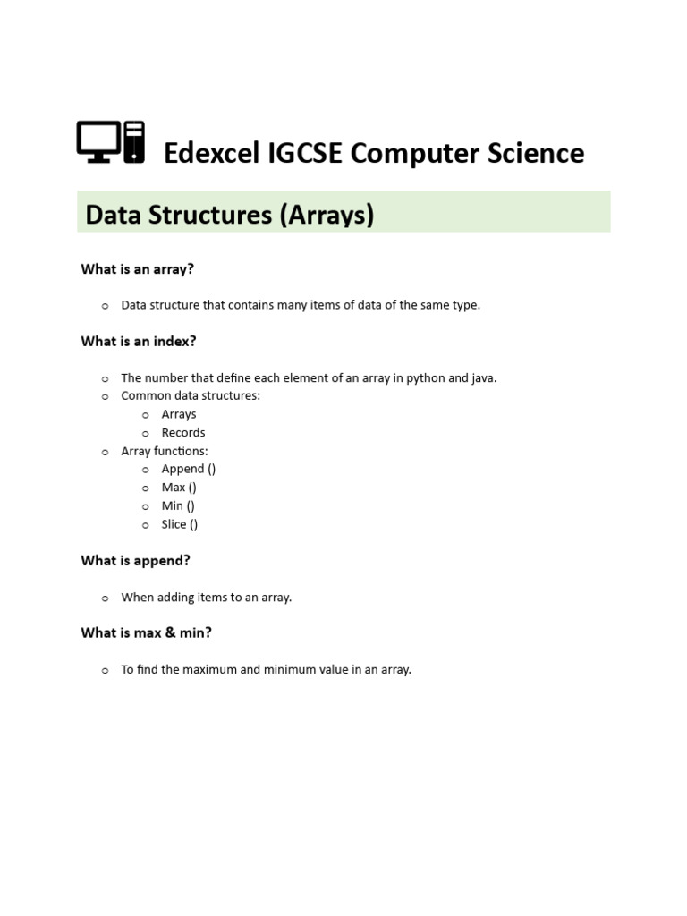 Edexcel IGCSE Computer Science (3) | PDF