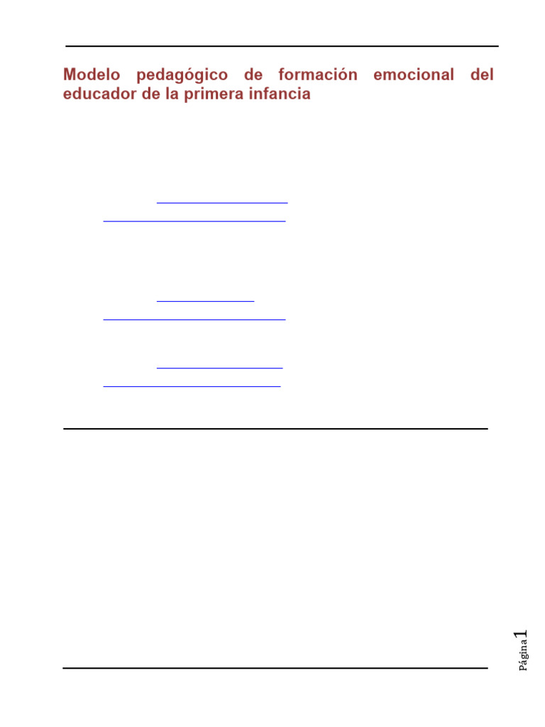 Modelo de Formación Emocional Educador Infantil | PDF | Las emociones ...
