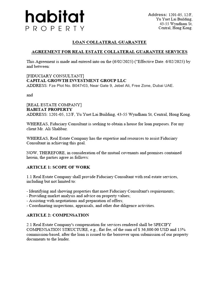 Real Estate Collateral Guarantee Agreement | PDF | Indemnity | Private Law