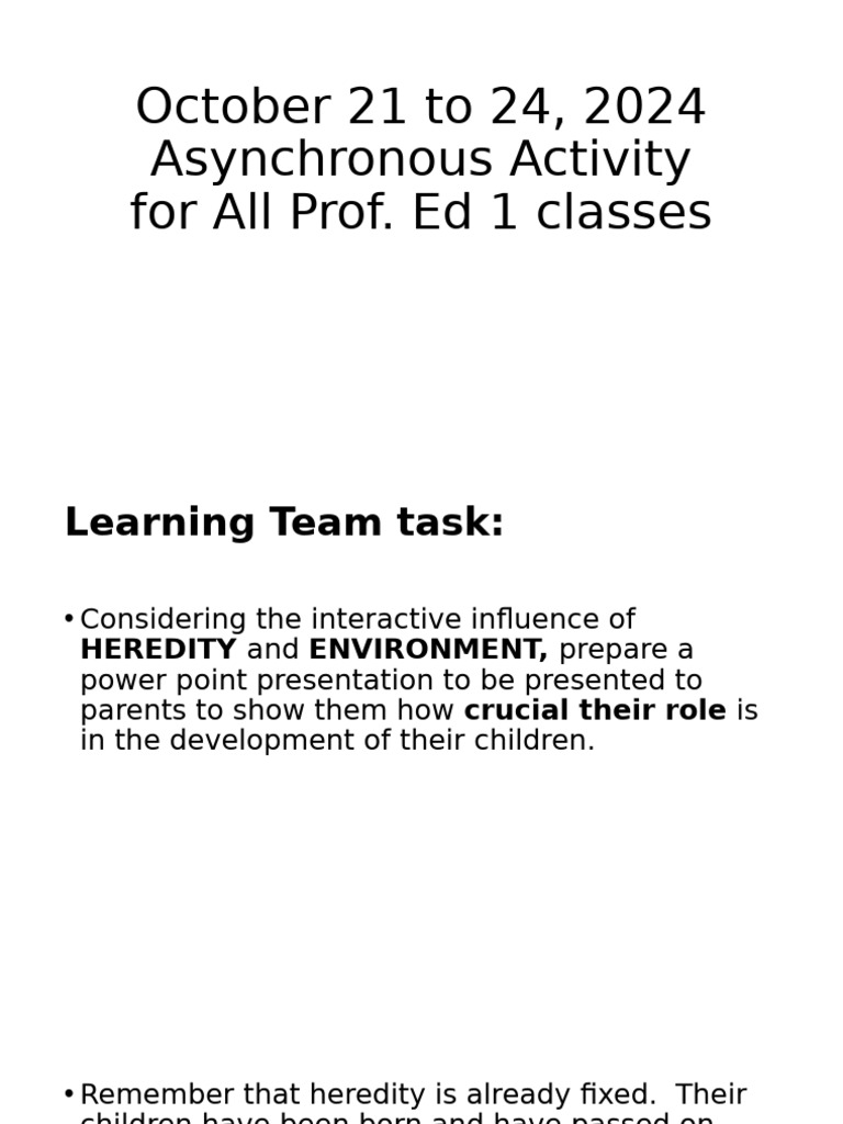 October 21 To 24 2024 Asynchronous Activity | PDF
