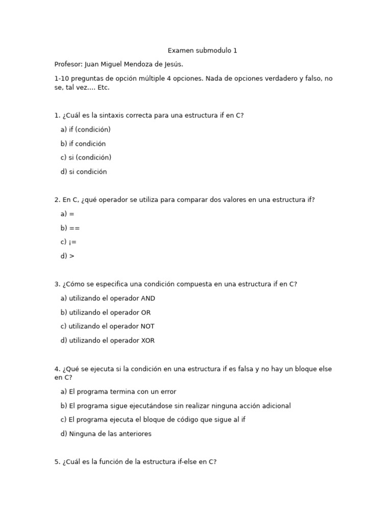 Examen Submodulo 1 | PDF | Ingeniería Informática | Ciencias de la ...