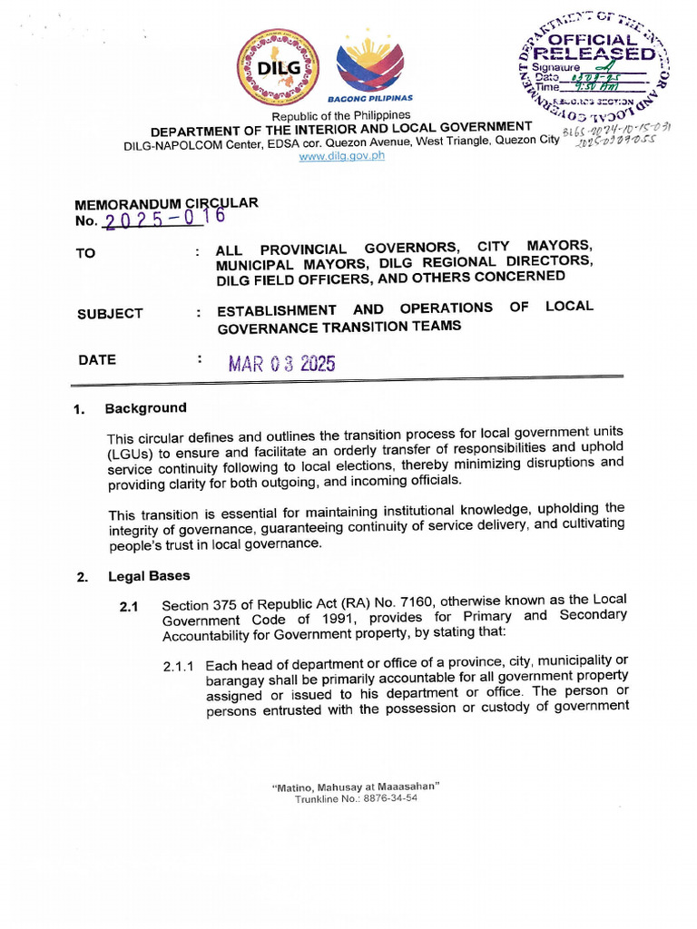 Municipal Transition Team | PDF