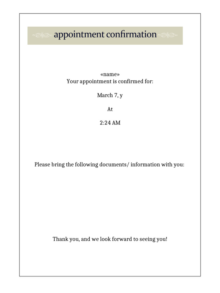 Letter_Appt.Confirm | PDF