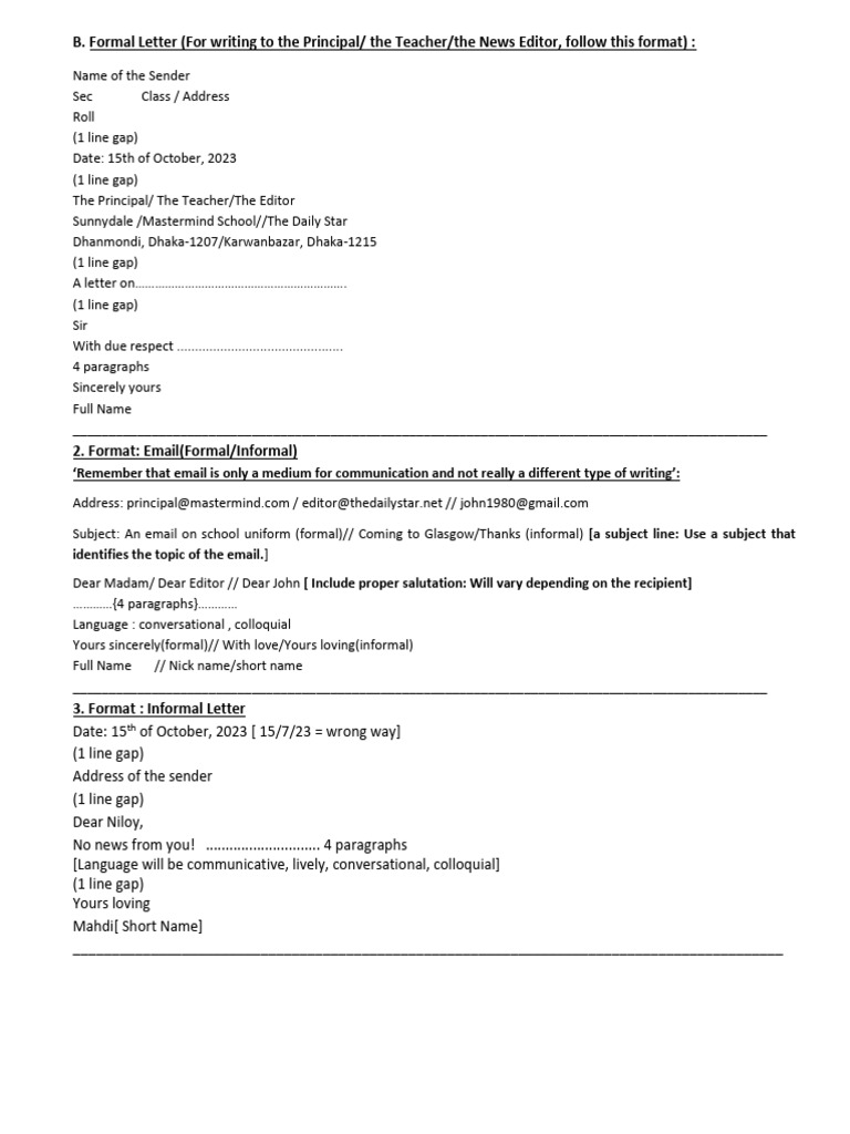 Formal Letter Writing Guide | PDF