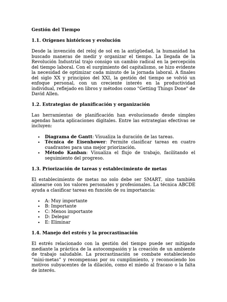 Estrategias Efectivas de Gestión del Tiempo | PDF | Habilidades de ...