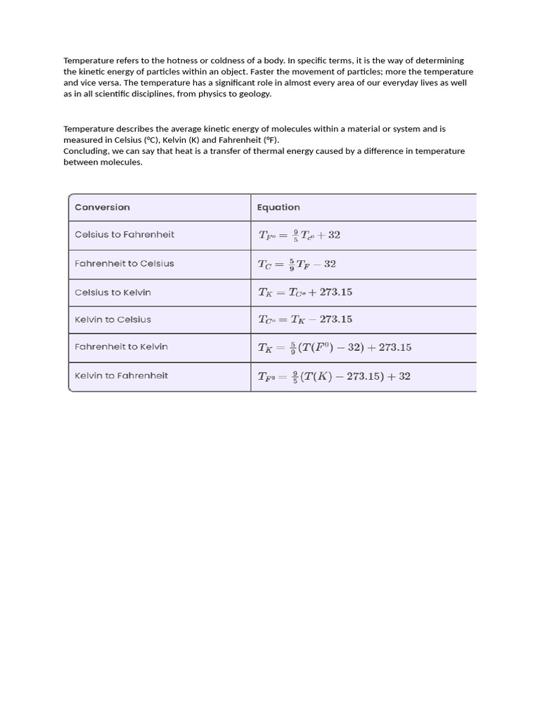 Understanding Temperature and Its Measurement | PDF