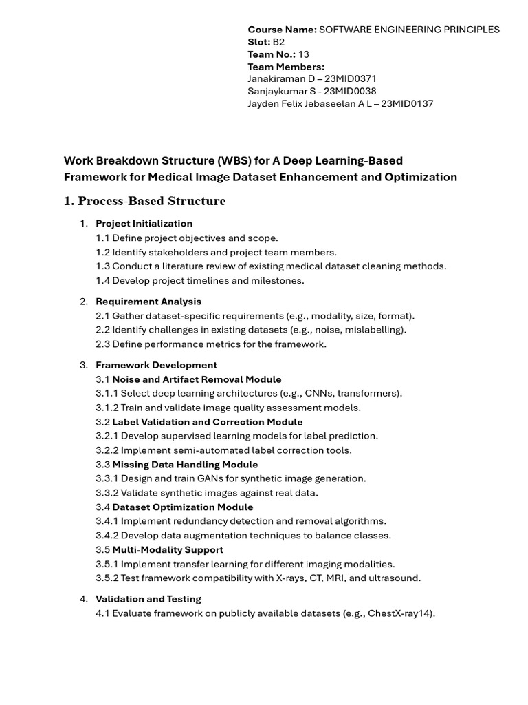 Project WBS | PDF | Medical Imaging | Software Testing