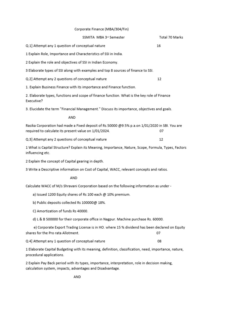 Corporate Finance Concepts and Calculations | PDF | Cost Of Capital ...