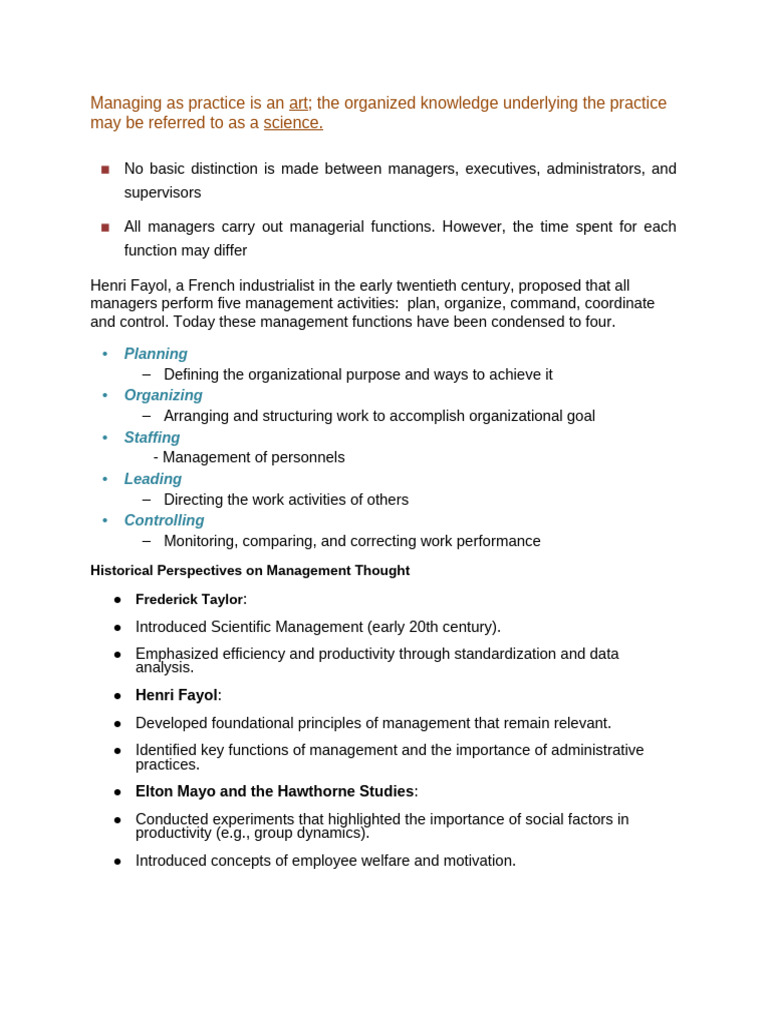 Overview of Management Theories and Practices | PDF | Leadership ...
