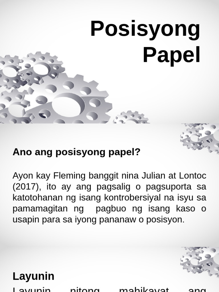 Talakay 6 Posisyong Papel | PDF
