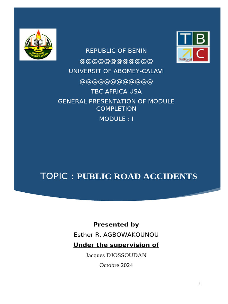 Public Road Accidents: Causes & Prevention | PDF | Traffic Collision ...