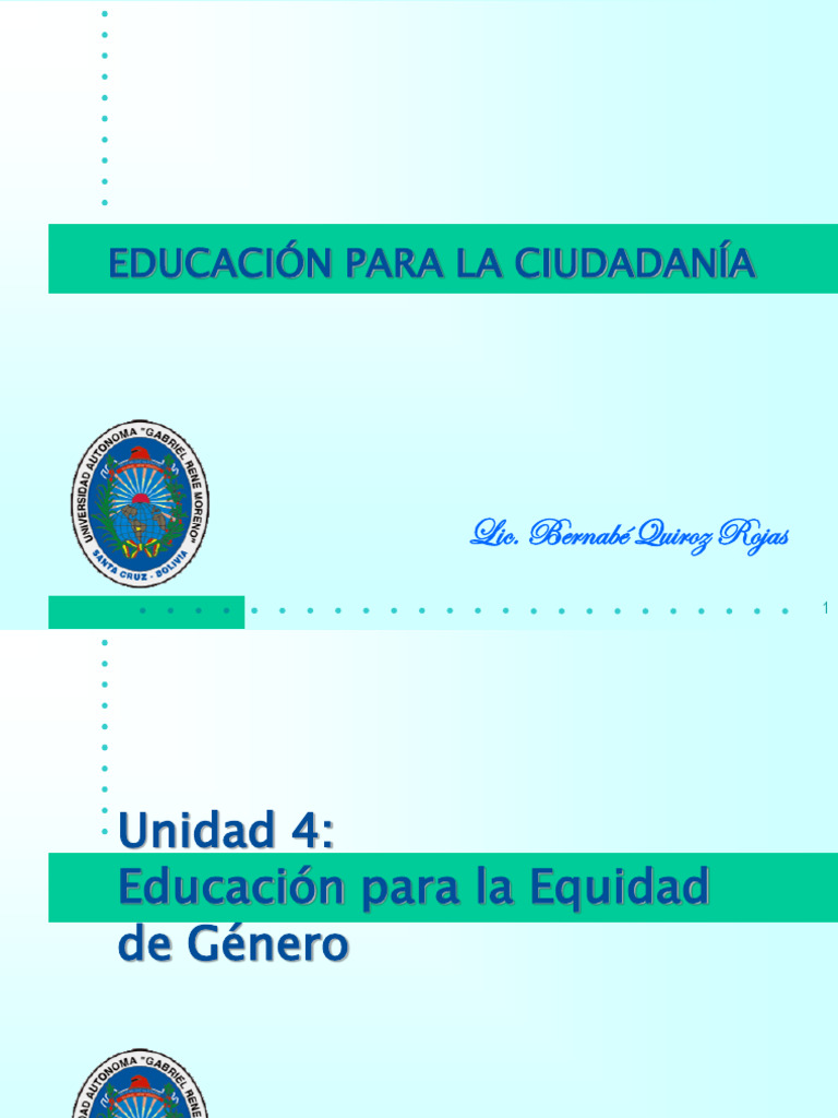 Tema 4 - Educación para La Equidad de Género | PDF | Estudios de género ...