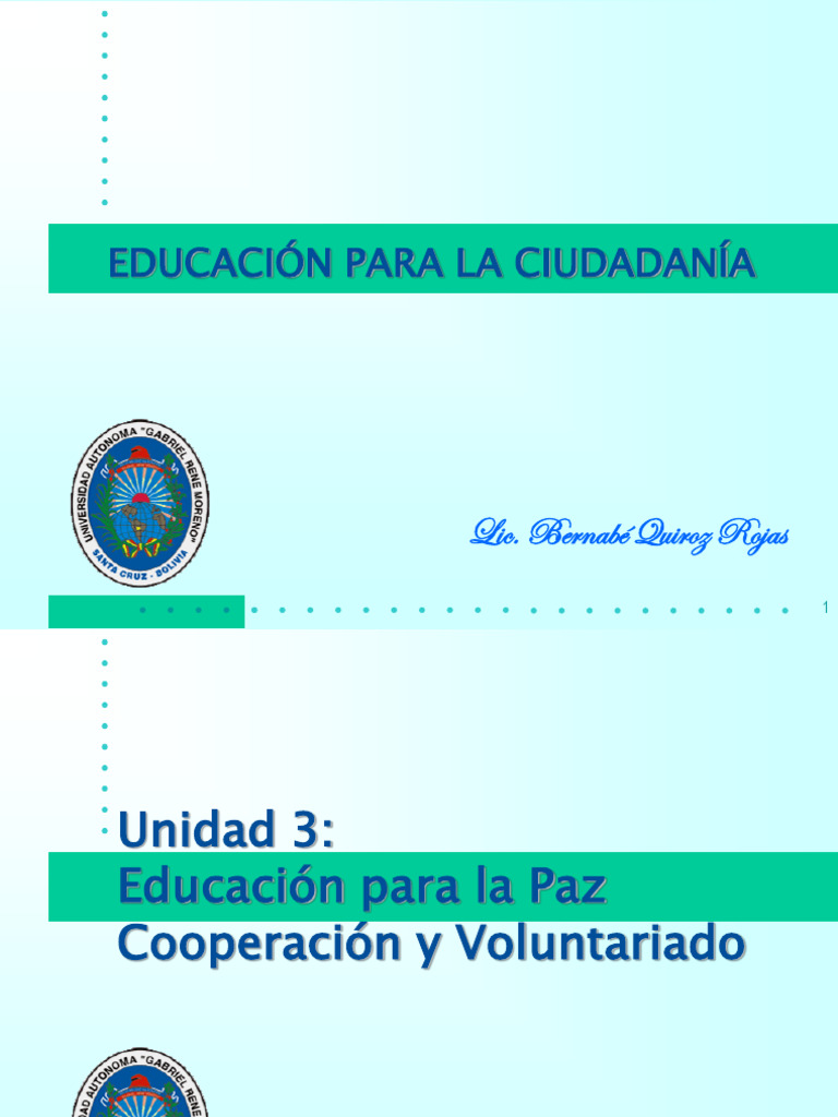 Tema 3 - Educación para La Paz, Cooperación y Voluntariado | PDF | Paz ...