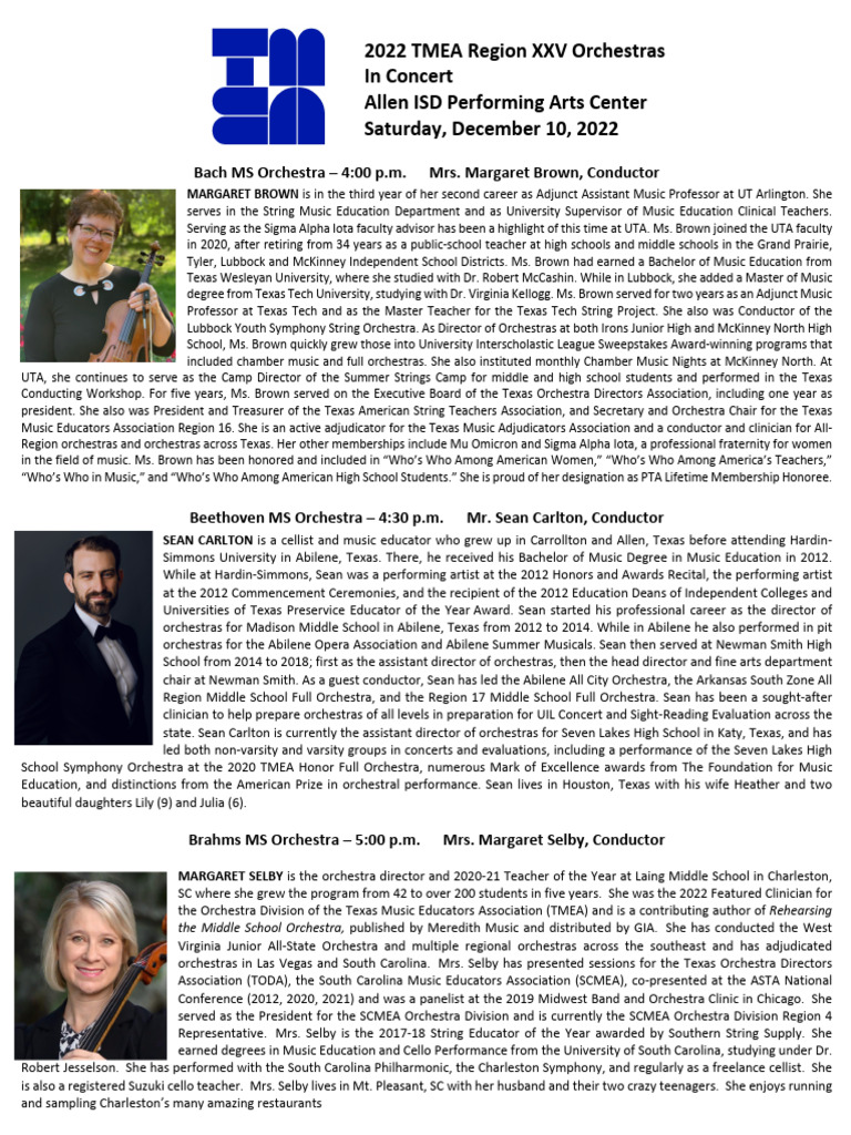 Orchestra All Region Program v2 | PDF | Orchestras | Viola