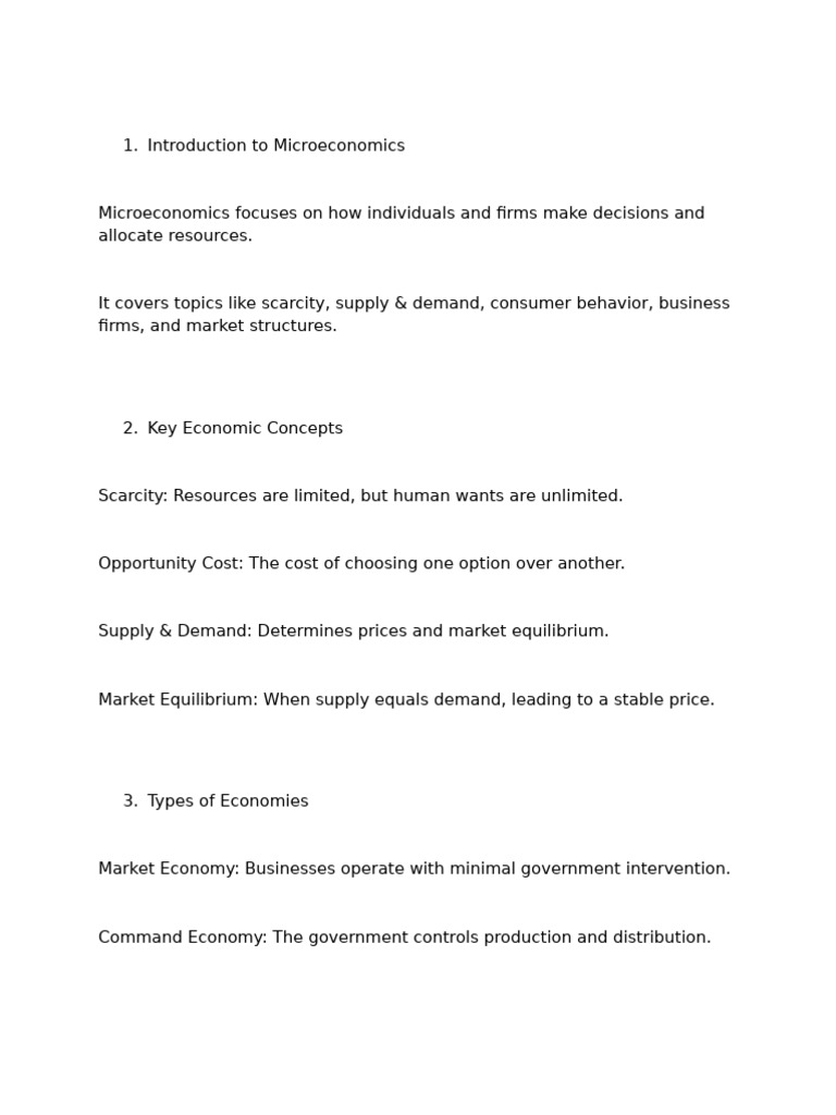 microeco | PDF | Microeconomics | Market (Economics)