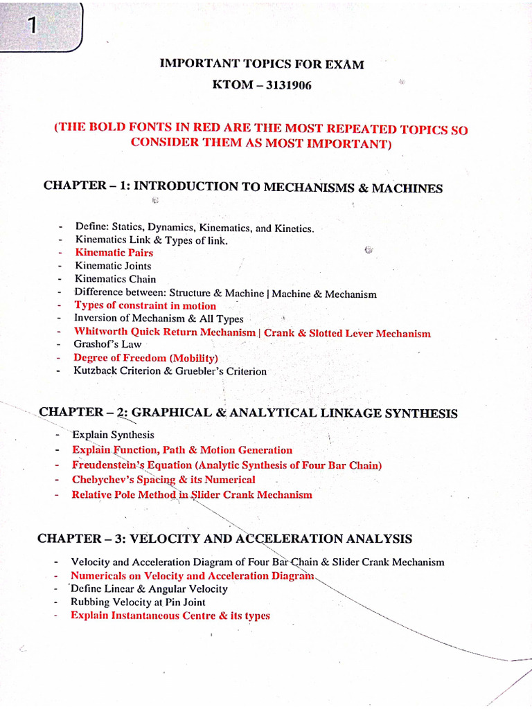 KTOM IMP Topics | PDF