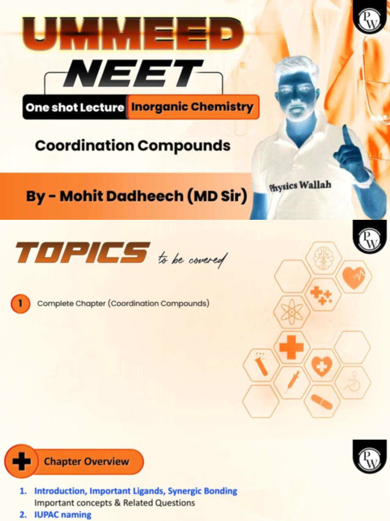 Coordination Compounds - Class Notes - Ummeed NEET 2024-Invert | PDF