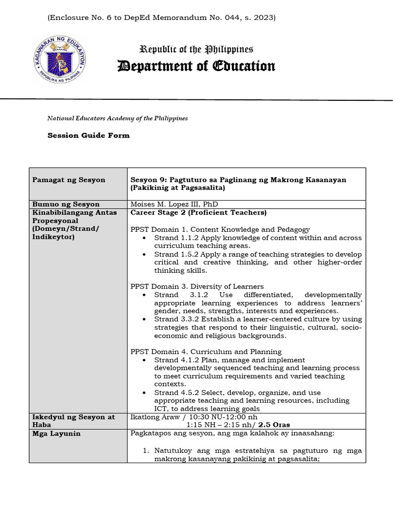 Session Guide Session 9 | PDF