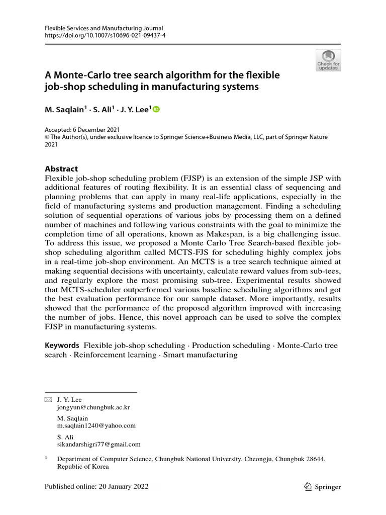 AMonte Carlotreesearchalgorithmforthefexible | PDF | Monte Carlo Method ...