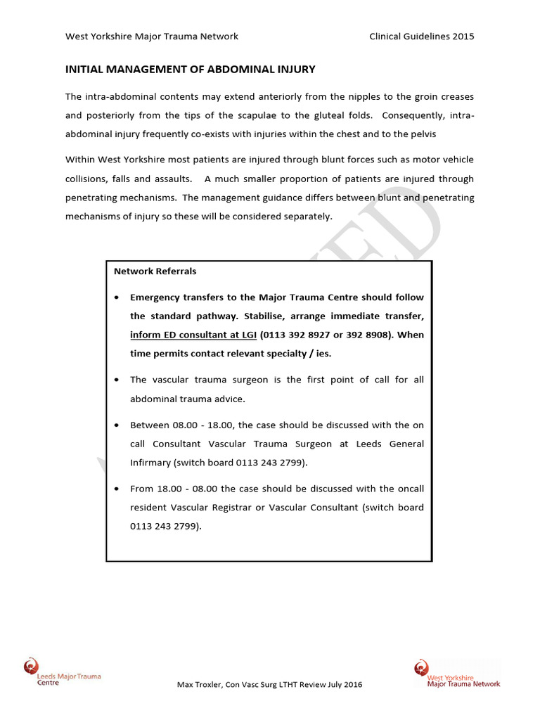 Wymtn Abdominal Trauma Archive | PDF | Major Trauma | Peritoneum