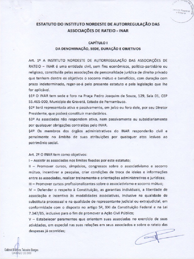 Estatuto INAR | PDF