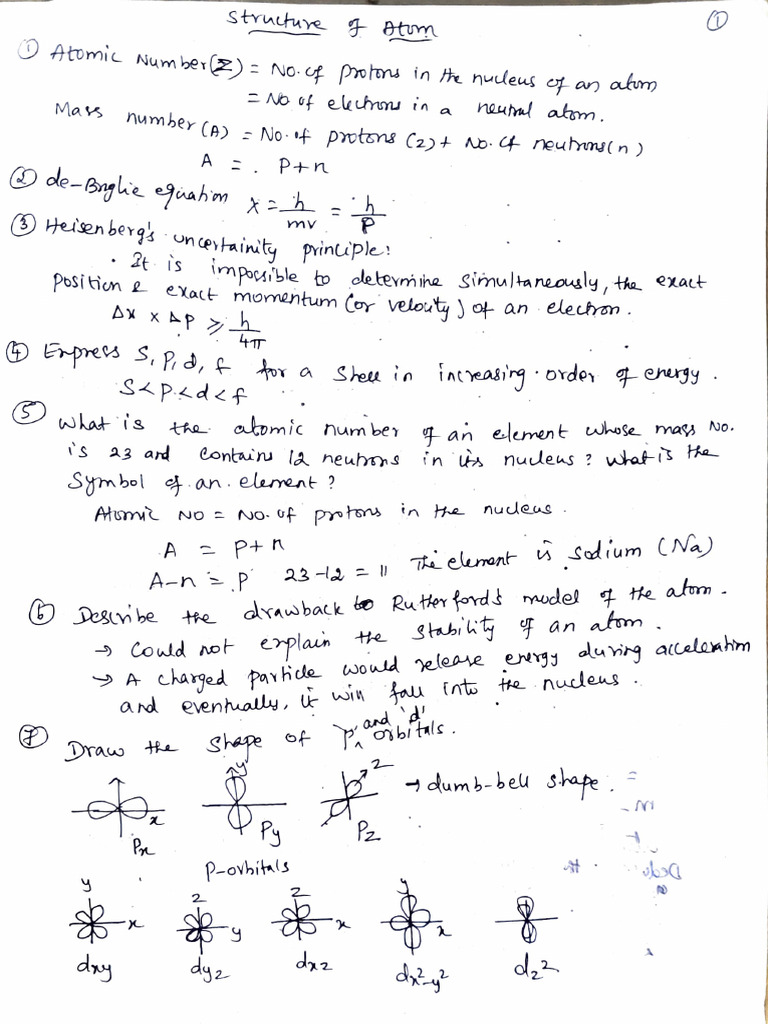 Atomic Structure Concepts for Class 11 | PDF | Atomic Physics ...