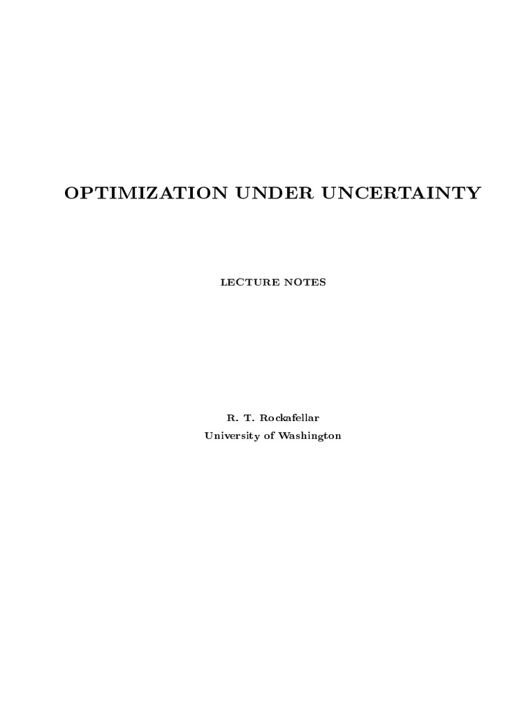 Optimization Under Uncertainty Notes | PDF | Mathematical Optimization ...