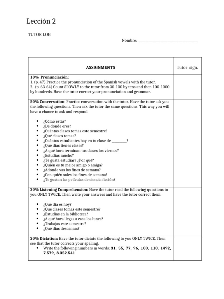 Lesson+2+ +Tutor+Log | PDF
